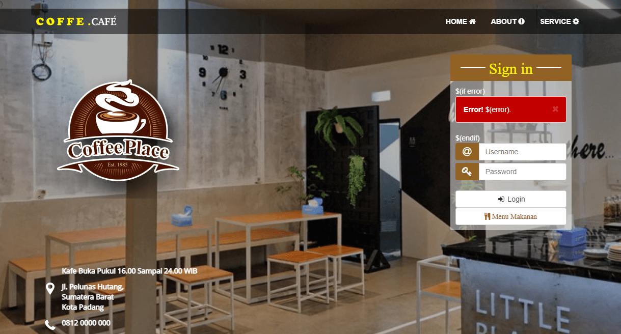Template Login Page Mikrotik Hotspot Cafe 2022